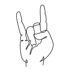 Vector continuous one line hand gestures illustration
