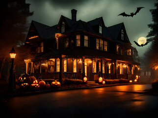 Fototapeta na wymiar Halloween cinematic UHD K Spooky movie