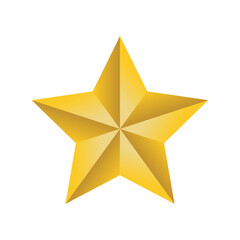 Glowing golden star icon isolated on white background. Vector illustration	