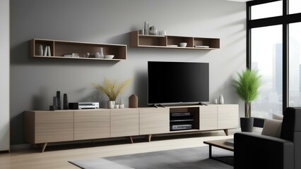 interior of modern living room with television