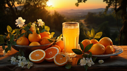 Freshly squeezed orange juice and sweet Sicilian oranges