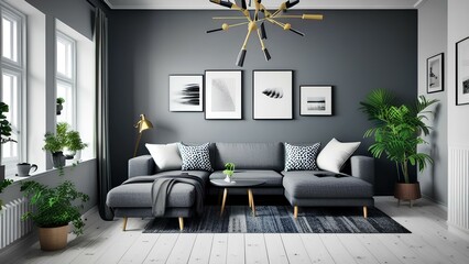 interior design of living room with sofa