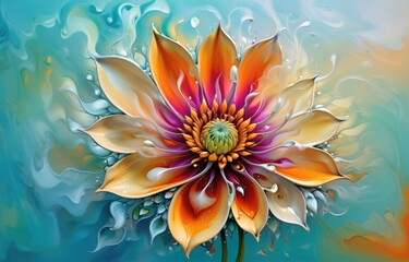 Obraz premium Vivid Floating Flowers