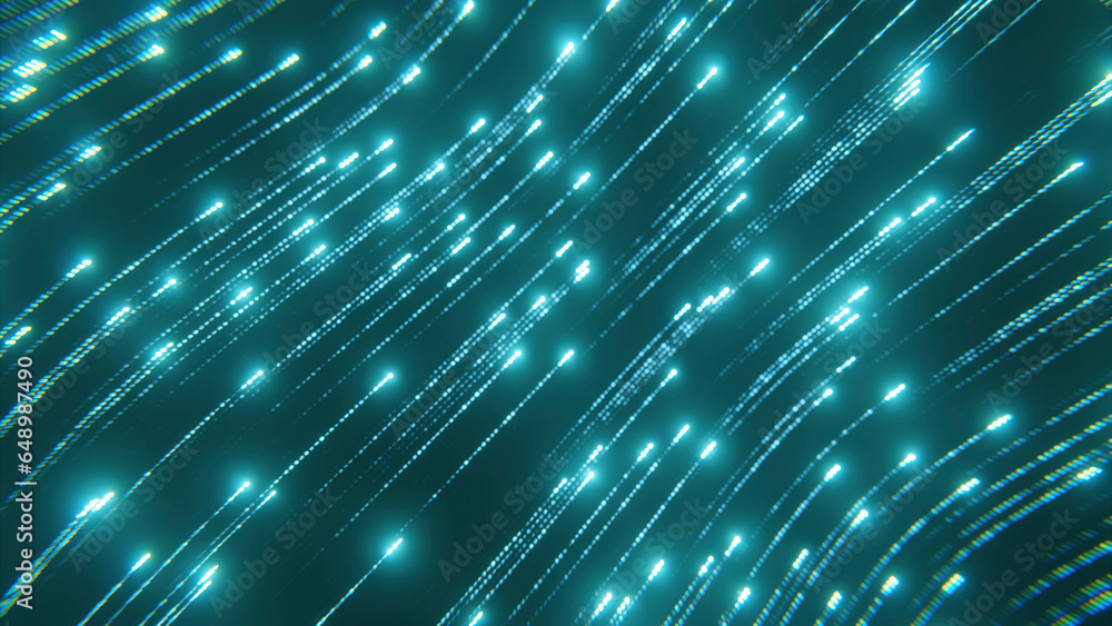 Poster bright stream of luminous lines. design. abstract information flow from luminous stream of lines. co