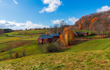 vermont farm fall foliage