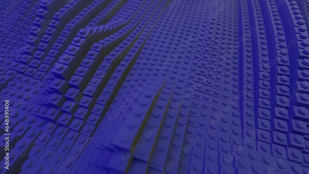 Poster abstract 3d stripes with dots move in waves. design. 3d lines with buttons move in chaotic waves. to
