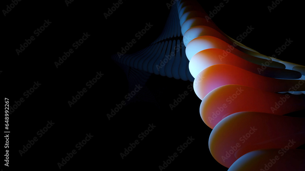 Poster 3d spiral changing color flow. design. modern stylish animation with 3d immersion in moving spiral. 
