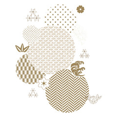 A flat minimal unique circular shape abstract pattern