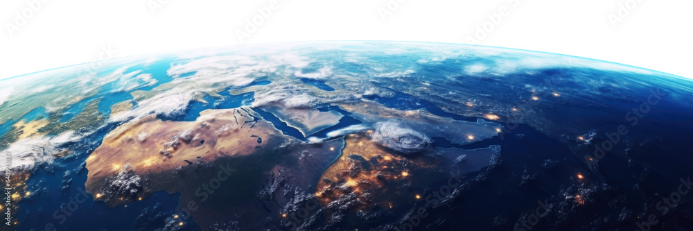 Wall mural earth surface isolated on transparent background - generative ai