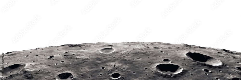 Wall mural moon surface isolated on transparent background - generative ai