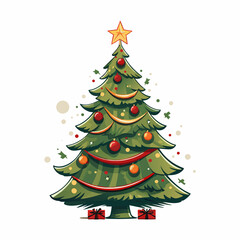 Collection of Christmas trees, modern flat design. Can be used for printed materials - leaflets, posters, business cards or for web.