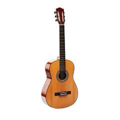 Classic Acoustic Guitar with Steel Strings, Isolated on Transparent Background