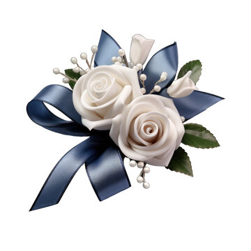 Delicate School-Themed Corsage or Boutonniere Isolated on White