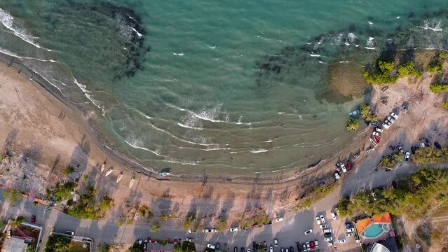 Drone footage of Playa Monte Rio in Azua, Dominican Republic