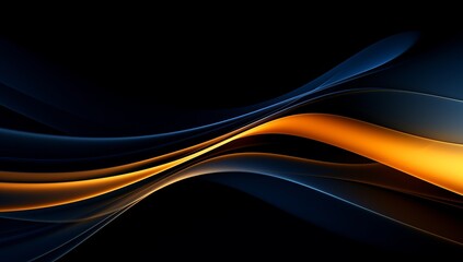 Elegant abstract wave background with dark blue and gold color. 3D flowing wavy backdrop, for business banner and gaming background