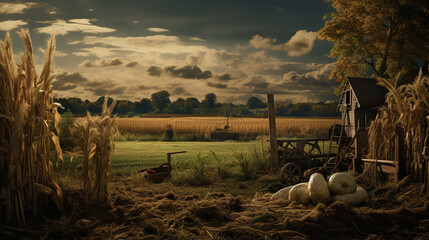 Harvest on an organic farm