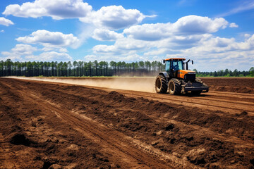 tractor working in the field