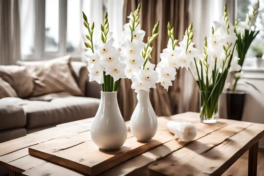 daffodils in a vase 4k HD quality photo. 