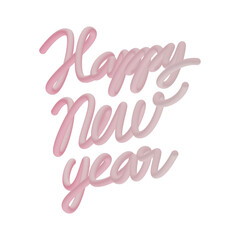 Balloon cartoon style Happy New Year vector design.