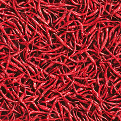 Fototapeta premium Red chili peppers seamless background pattern