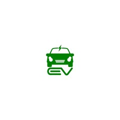 Electric vehicle logo. EV car electric vehicle charger logo icon