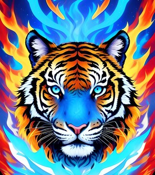 Fire tiger wallpaper