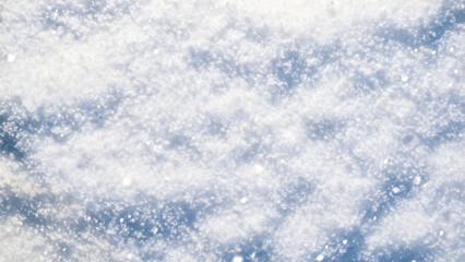 Obraz premium Fresh white snow texture top view. Perfection shining pure snowy background.