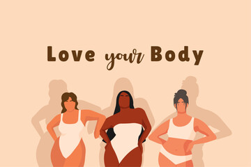 Woman's body. Body positive, beyond stereotypes