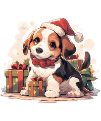 Merry Christmas, Beagle, Hund