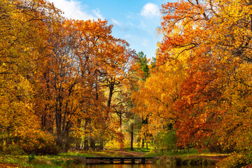 Catherine park in autumn, Pushkin, Saint Petersburg, Russia