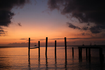 Sunset at JAWS beach Bahamas