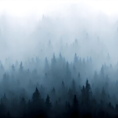 Foggy Misty Trees seamless background