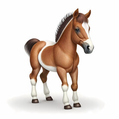 Pony portrait realistic beautiful brown