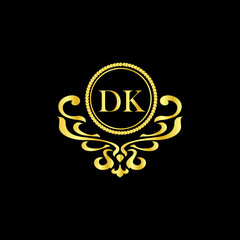 dk vector design luxury logo template - obrazy, fototapety, plakaty