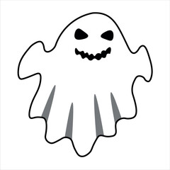Halloween Ghost haunting line art vector icon for apps and websites