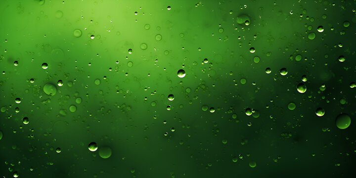Textured green water drops abstract background 