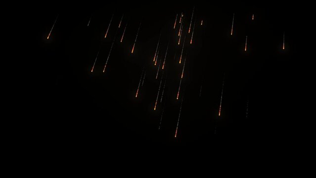 Falling glow meteors, transparent background
4K video with alpha channel (the black background is transparent)
