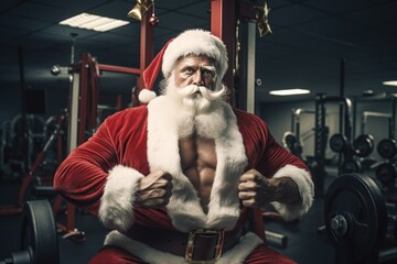 santa claus in the gym