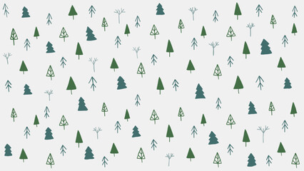 minimalist winter tree pattern illustration