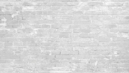 Abstract white brick wall texture for pattern background. wide panorama picture. with copy space design for web banner. White background.