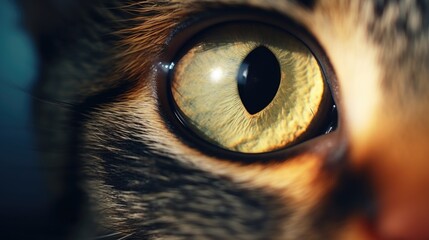A close up view of a cat's eye