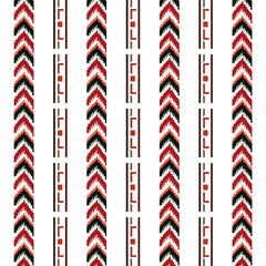 A pattern border containing row of red and black arrows on a white background