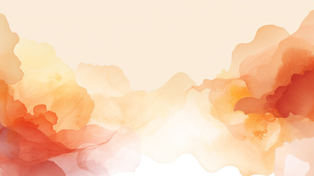 Watercolor autumn themed abstract background hand drawn illustration