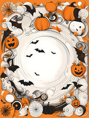 Halloween background in cartoon style.