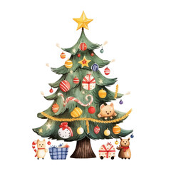 Watercolor Christmas Tree (AI Generated)