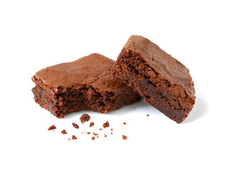 Homemade chocolate brownies with crumbs