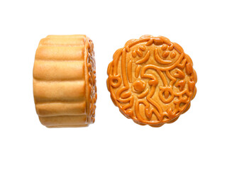 Mooncakes isolated on white background for Mid-Autumn Festival or Harvest Festival