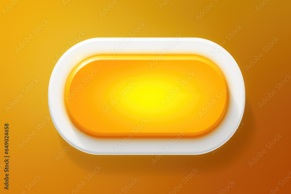 Aufkleber simple yellow and white button on yellow background. can be used for web design or graphic projects.
