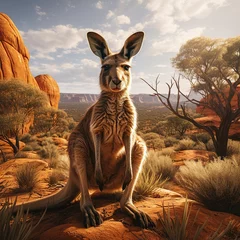 Schilderijen op glas kangaroo © shobakhul