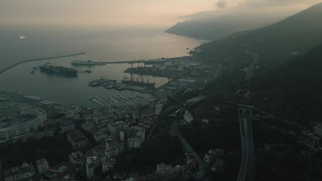 Aerial view of the city of Salerno